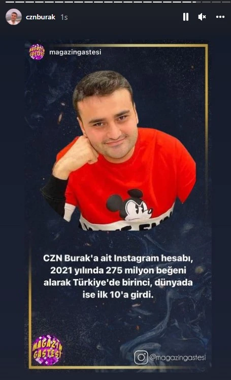 CZN Burak'tan sosyal medya rekoru: Türkiye'de birinci dünyada onuncu!